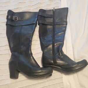 Clarks Zip-Up Black Boots